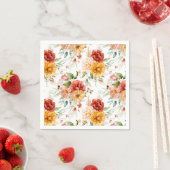 Red Peony Blume Bouquet Pattern Serviette (Beispiel)