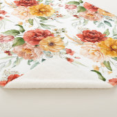 Red Peony Blume Bouquet Pattern Sherpadecke (3/4)