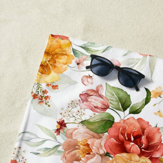 Red Peony Blume Bouquet Pattern Strandtuch (Beispiel)