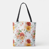 Red Peony Blume Bouquet Pattern Tasche (Rückseite)