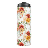 Red Peony Blume Bouquet Pattern Thermosbecher (Vorderseite)
