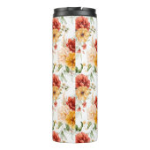 Red Peony Blume Bouquet Pattern Thermosbecher (Rückseite)