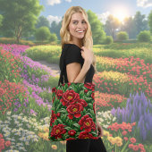 Red Peony Blumen Tote Bag Tasche