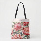 Red Peony Bold Floral Tasche (Vorderseite)