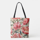Red Peony Bold Floral Tasche (Rückseite)
