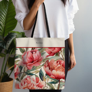 Red Peony Bold Floral Tasche