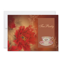 Red Peony Chinese Brautparty Tee Party