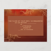 Red Peony Double Happines Chinese Wedding RSVP Einladungspostkarte (Rückseite)