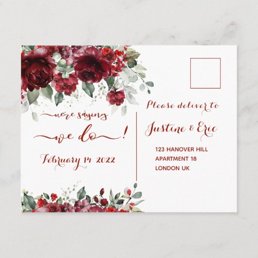 Red Peony Epiphany UAWG Kindly Respond Postcard Begleitkarte (Rückseite)