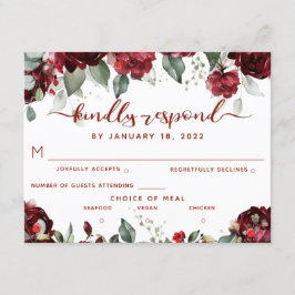 Red Peony Epiphany UAWG Kindly Respond Postcard Begleitkarte