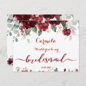 Red Peony Epiphany Wedding Bridesmaid Frag Card Einladung (Vorne/Hinten)