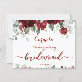 Red Peony Epiphany Wedding Bridesmaid Frag Card Einladung