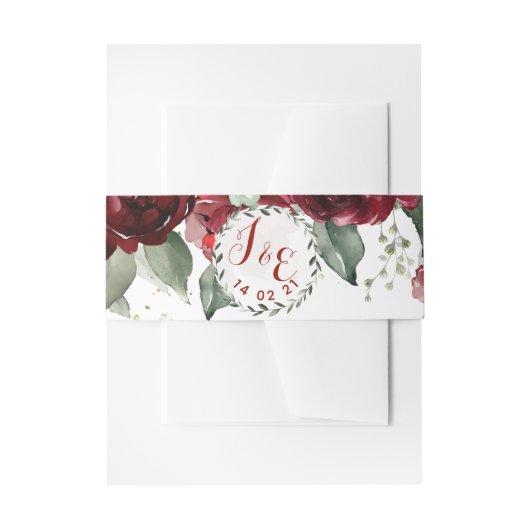 Red Peony Epiphany Wedding Invitation Suite Einladungsbanderole (Vorderseite Beispiel)