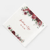 Red Peony Epiphany Wedding Serviette (Ecke)