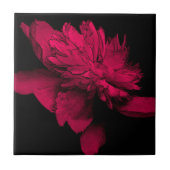 Red Peony Floral Art Fliese (Vorderseite)