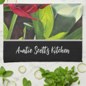 Red Peony Floral Geschirrtuch (Gefaltet)