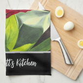 Red Peony Floral Geschirrtuch (Viertel Falte)