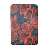 Red peony flowers and moths badematte (Vorderseite Vertikal)