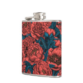 Red peony flowers and moths flachmann (Links)