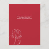 Red Peony Line Zeichnend Einladung zur Hochzeit, D (Rückseite)