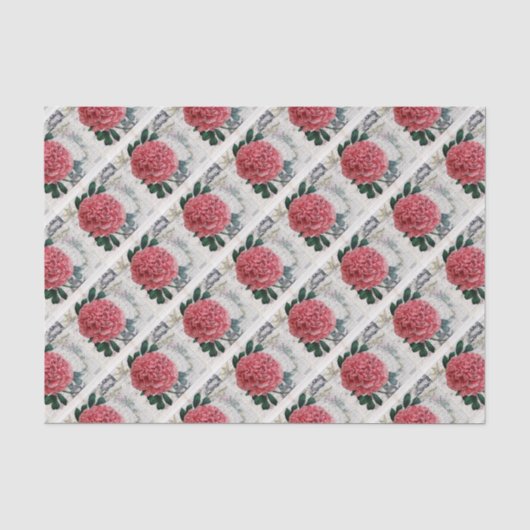 Red Peony Map Seidenpapier (Vorderseite)