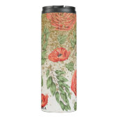 *~* Red PEONY POPPY Gold Glitzer Floral Thermosbecher (Rückseite)