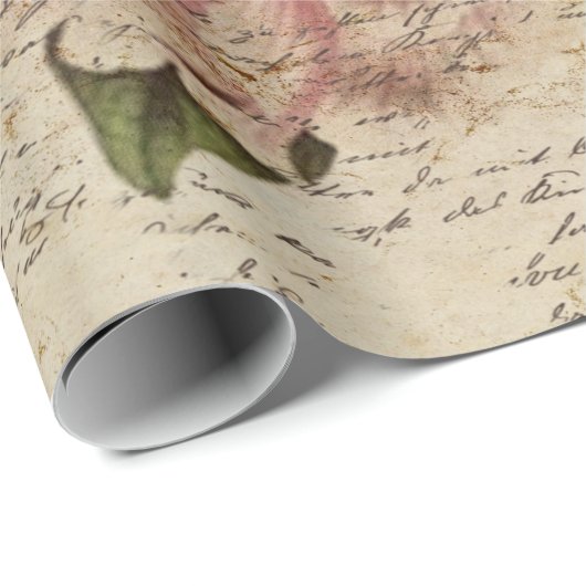 Red Peony Steampunk Skull Ephemera Geschenkpapier (Rolleneckpunkt)