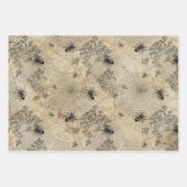 Red Peony Steampunk Skull Ephemera Geschenkpapier Set (Vorderseite 3)