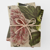 Red Peony Steampunk Skull Ephemera Geschenkpapier Set (Beispiel)