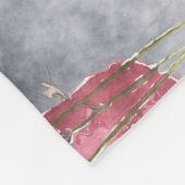 Red Peony Watercolor Floral Pattern Fleecedecke (Ecke)