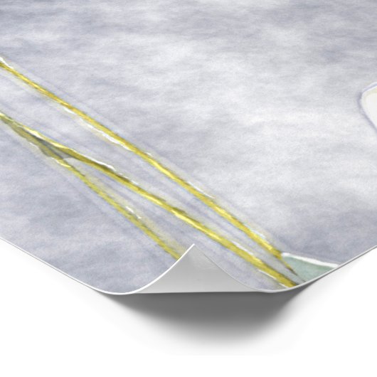 Red Peony Watercolor Floral Pattern Poster (Ecke)