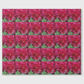 Red Peony Wrapping Paper Geschenkpapier (Flach)