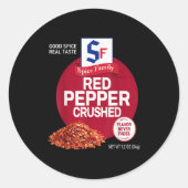 Red Pepper Crushed Sce Group Family Matching Hallo Runder Aufkleber (Vorderseite)