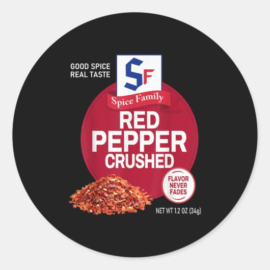 Red Pepper Crushed Sce Group Family Matching Hallo Runder Aufkleber (Vorderseite)