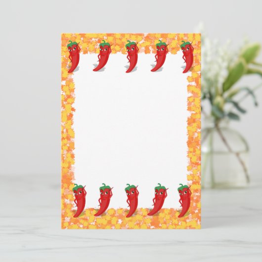 Red Pepper Diva Cartoon Einladung (Stehend Vorderseite)