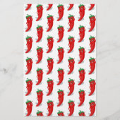 Red Pepper Diva Cartoon Pattern Briefpapier (Vorderseite)