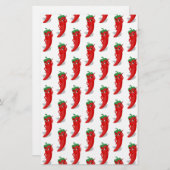 Red Pepper Diva Cartoon Pattern Briefpapier (Vorne/Hinten)
