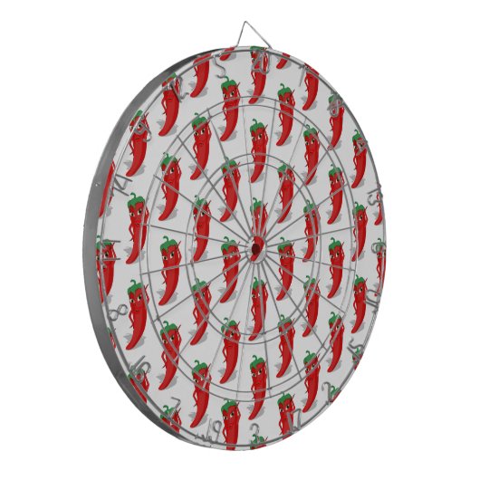 Red Pepper Diva Cartoon Pattern Dartscheibe (Vorderseite Links)