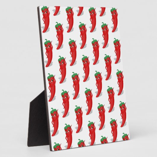 Red Pepper Diva Cartoon Pattern Fotoplatte (Seite)