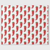 Red Pepper Diva Cartoon Pattern Geschenkpapier (Flach)