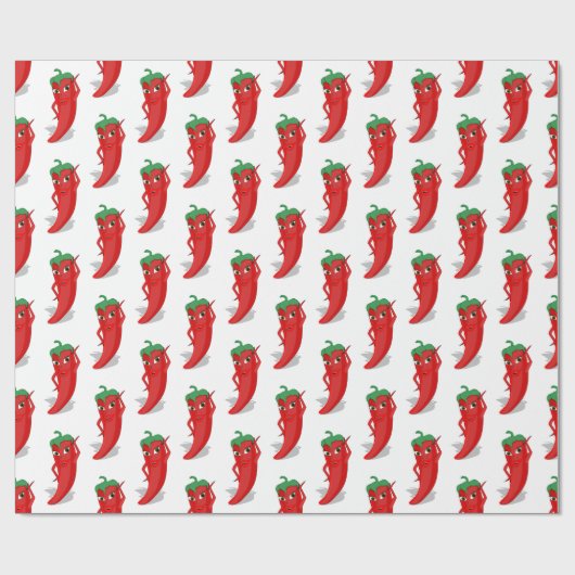Red Pepper Diva Cartoon Pattern Geschenkpapier (Flach)
