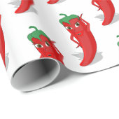 Red Pepper Diva Cartoon Pattern Geschenkpapier (Rolleneckpunkt)