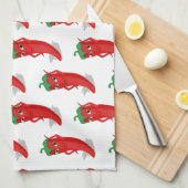 Red Pepper Diva Cartoon Pattern Geschirrtuch (Viertel Falte)