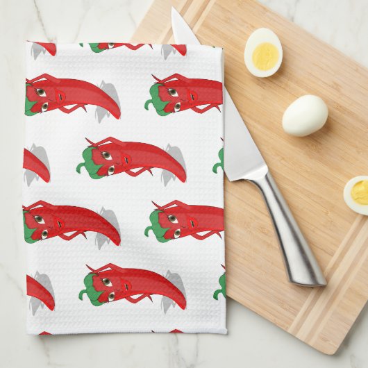 Red Pepper Diva Cartoon Pattern Geschirrtuch (Viertel Falte)