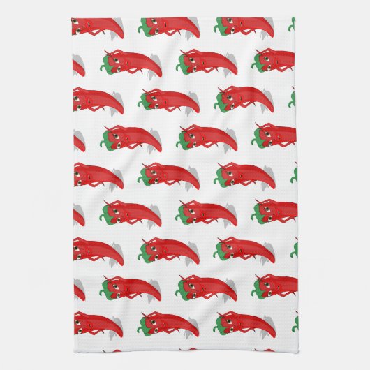 Red Pepper Diva Cartoon Pattern Geschirrtuch (Vertikal)