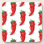 Red Pepper Diva Cartoon Pattern Getränkeuntersetzer (Vorderseite)