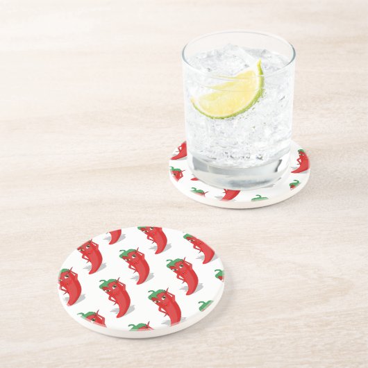 Red Pepper Diva Cartoon Pattern Getränkeuntersetzer (Seite)