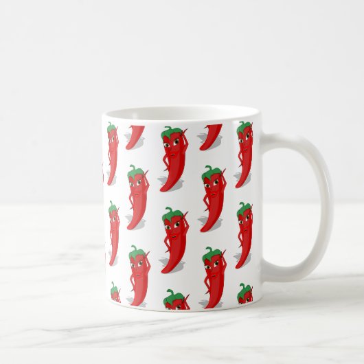 Red Pepper Diva Cartoon Pattern Kaffeetasse (Rechts)