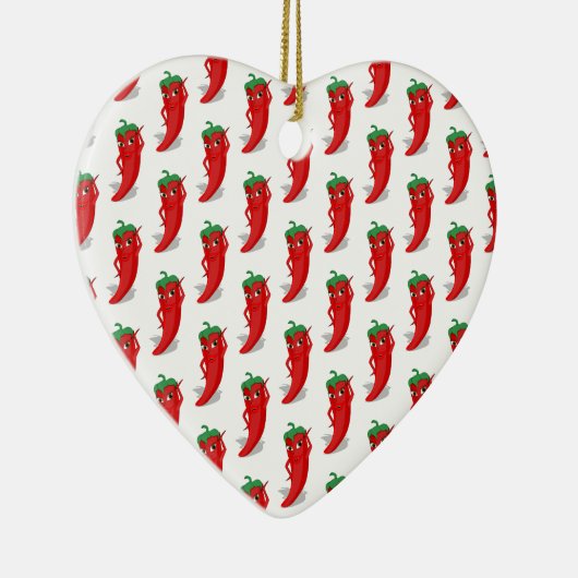 Red Pepper Diva Cartoon Pattern Keramikornament (Rechts)