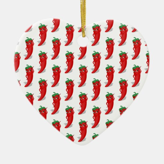 Red Pepper Diva Cartoon Pattern Keramikornament (Vorne)